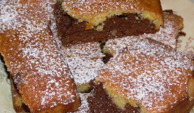 Chocolate orange cake with nuts