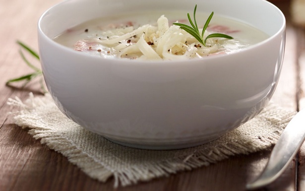 Mashed potato soup with bacon