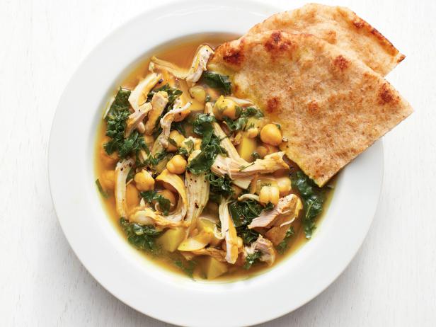 Chicken soup with turnips and chickpeas