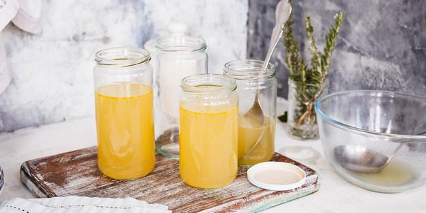 Homemade corn cob broth