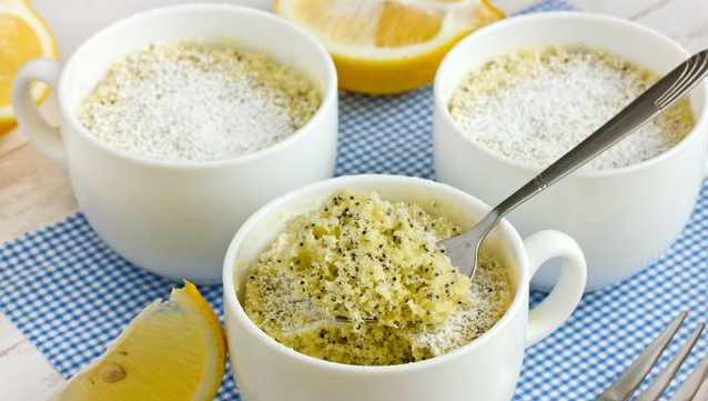Lemon poppy seed muffins, in a mug (microwavable)