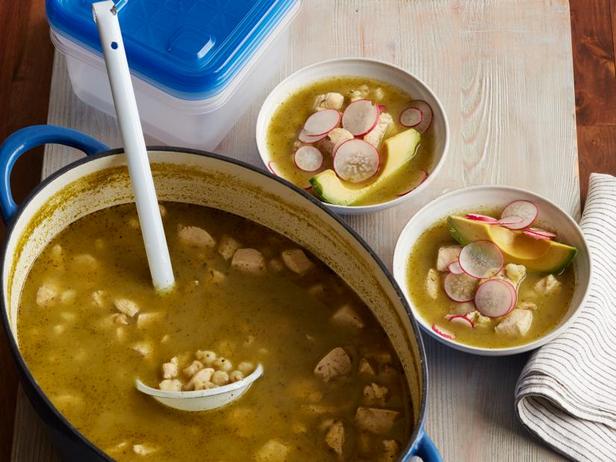 Salted soup with chicken and chili pepper for future use