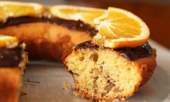 Orange cupcake with nuts