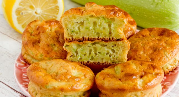 Zucchini muffins with lemon zest