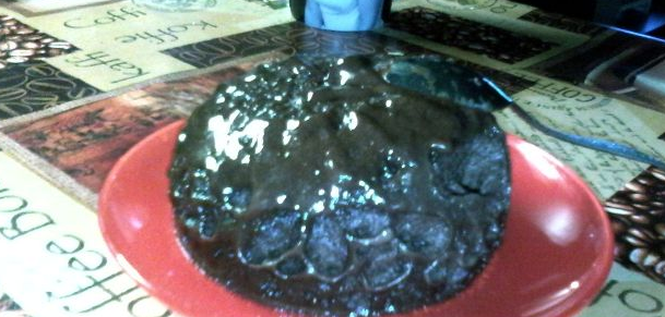 Chocolate cupcake in a mug