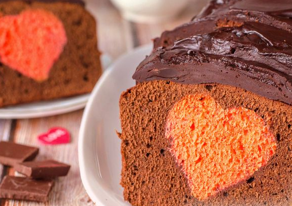 Chocolate cupcake with hearts