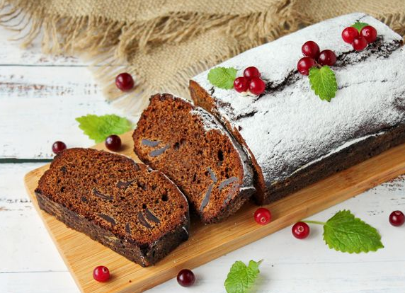 Cake with bird cherry flour and chocolate