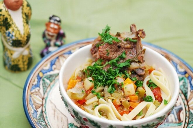 Delicious homemade lamb lagman