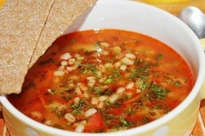 Pickle with pearl barley without meat