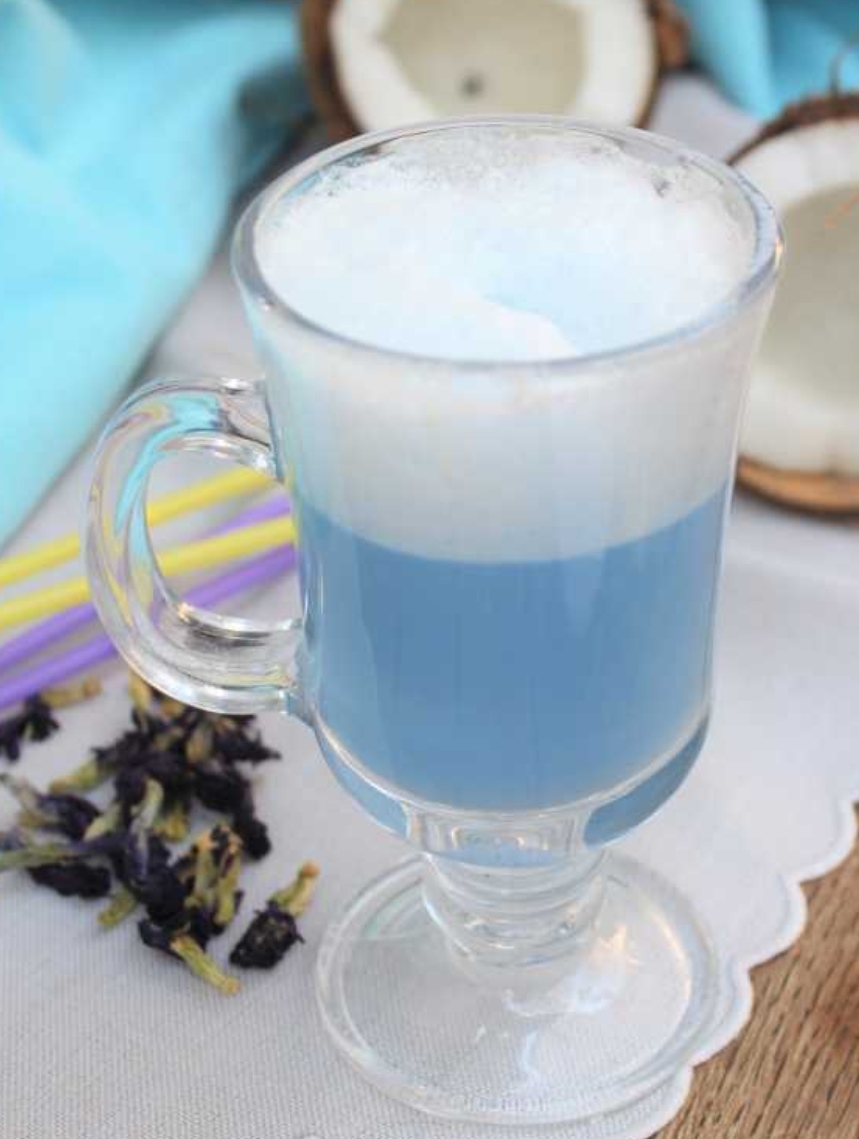 Blue matcha latte
