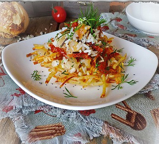 Potato pie with rice mix
