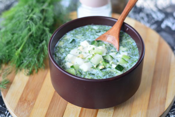 Diet okroshka without potatoes