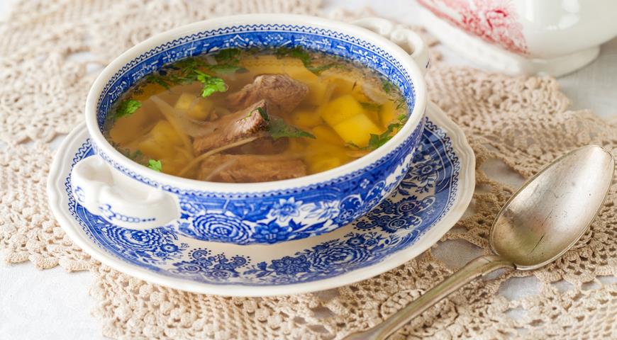 Classic potato beef soup