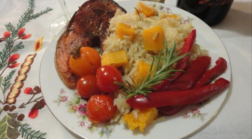 Red fish with rice