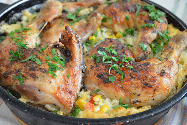 Chicken with rice and vegetables