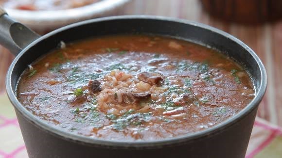 Armenian lamb soup with rice