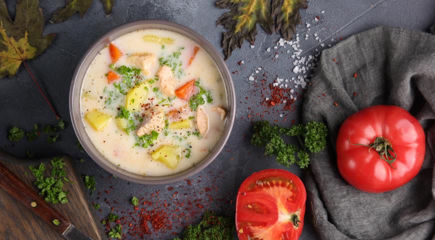 Creamy salmon soup