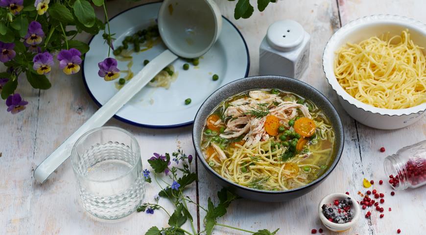 Grilled chicken summer soup