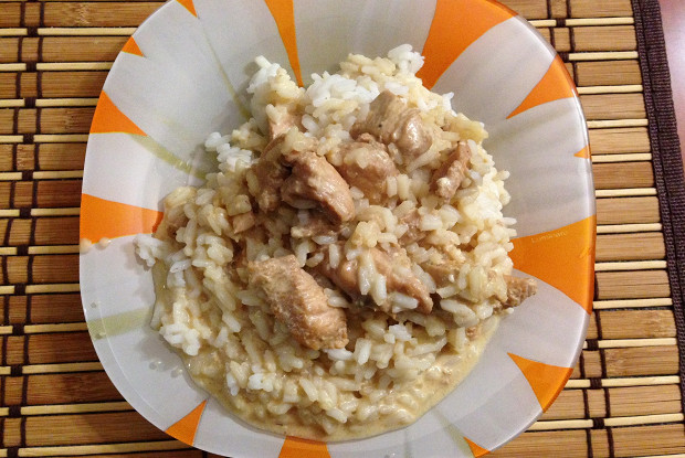 Chicken fillet pieces with rice