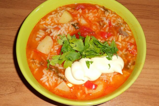 Chicken breast kharcho with tkemali sauce