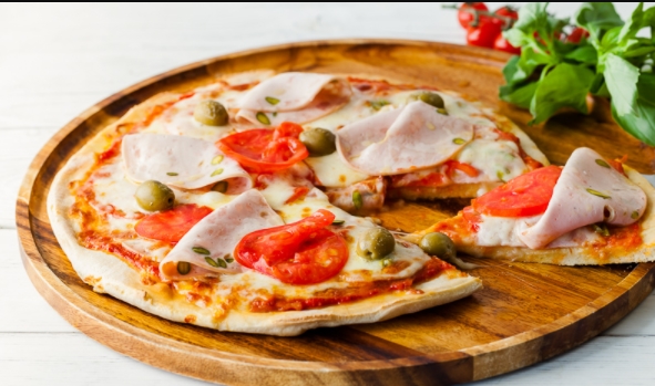 Pizza with Ham and Olives