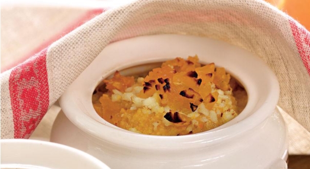 Millet Porridge with Pumpkin and Eggs