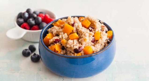 Barley Porridge with Baked Pumpkin and Cranberries