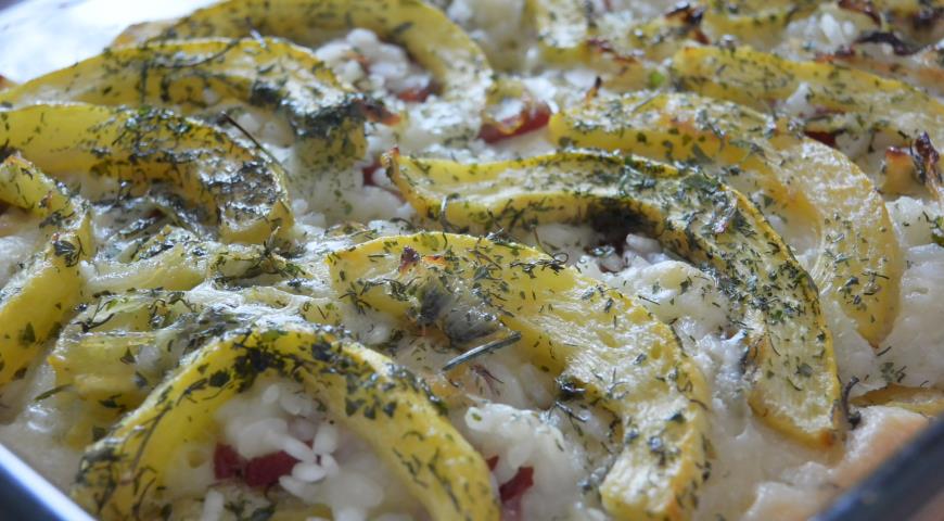 Zucchini casserole with rice