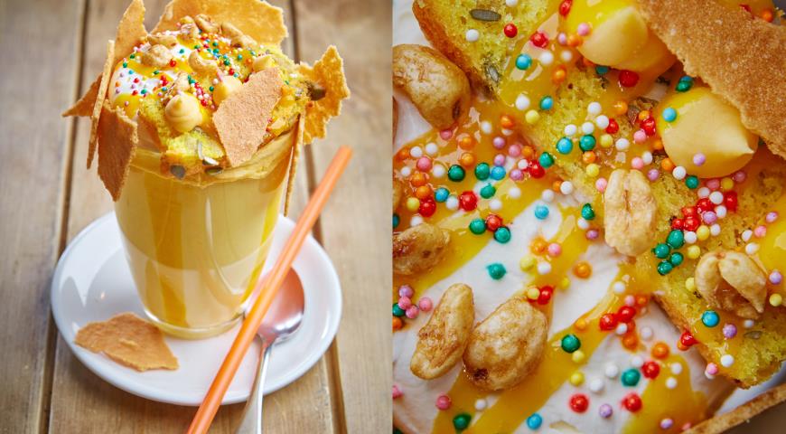 Mango flavored milkshake