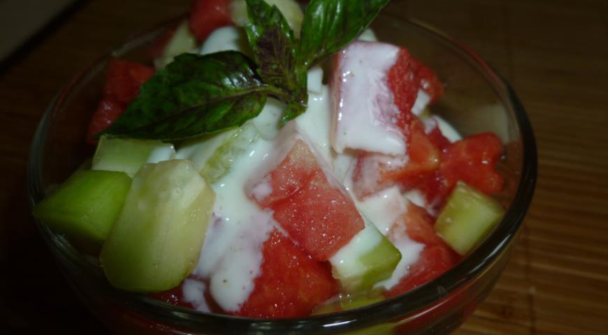 Watermelon Salad with Spicy Dressing