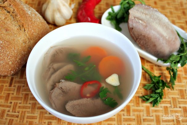 Beef tongue broth
