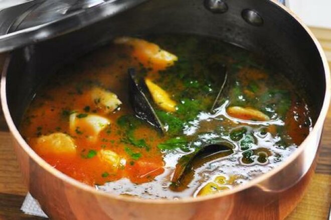 Italian ukha with seafood