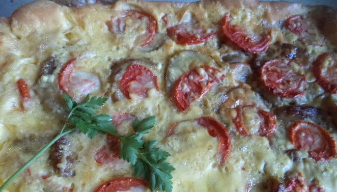 Eggplant moussaka with rice