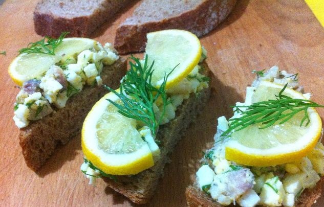 Herring and egg appetizer