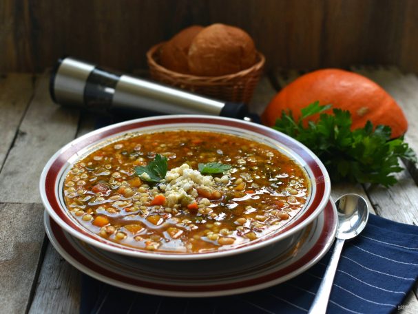 Minestrone with pumpkin