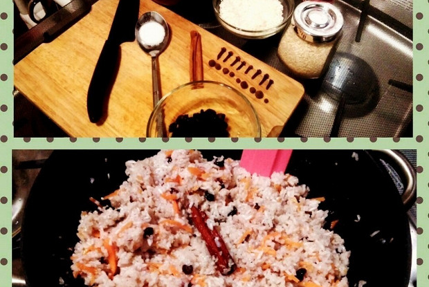 Rice with carrots and coconut