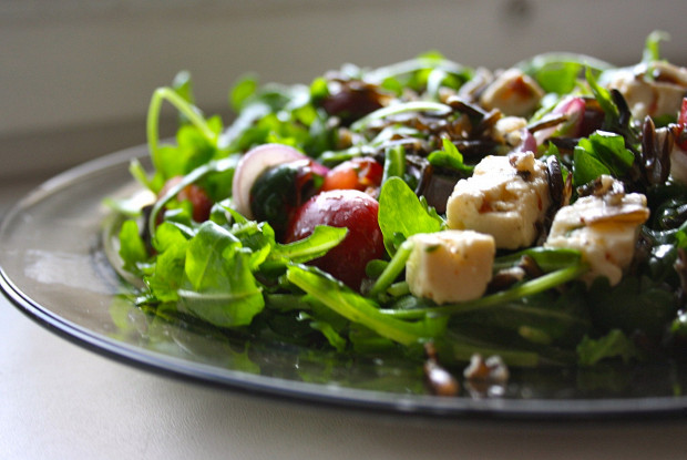 Cherry and wild rice salad