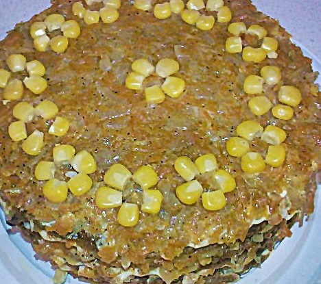 Liver cake with rice