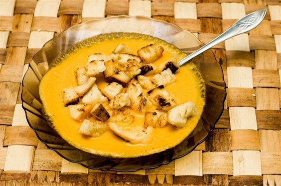 Carrot puree soup with rice
