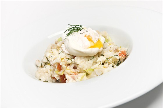 Rice with poached egg