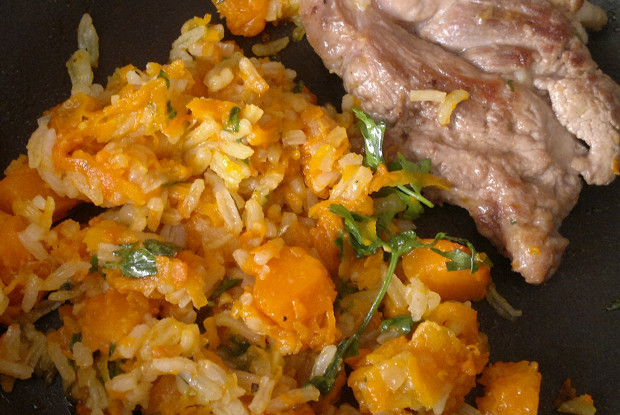 Pumpkin Chutney with Rice and Lamb