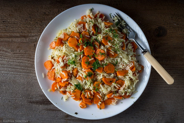 Stewed carrots with rice