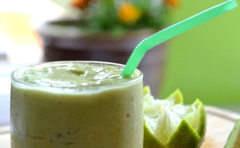 Creamy smoothie with mango and avocado