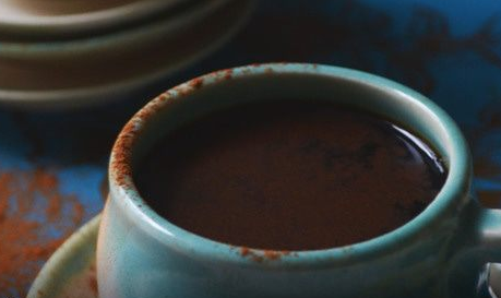 Hot chocolate with vanilla and cinnamon