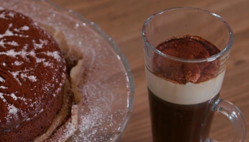 Irish coffee with smoked whiskey