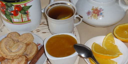 Tea with cinnamon and orange