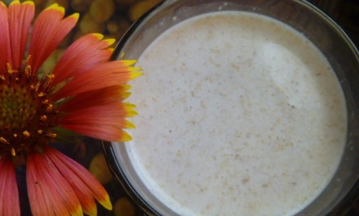 Oat milkshake with plum jam