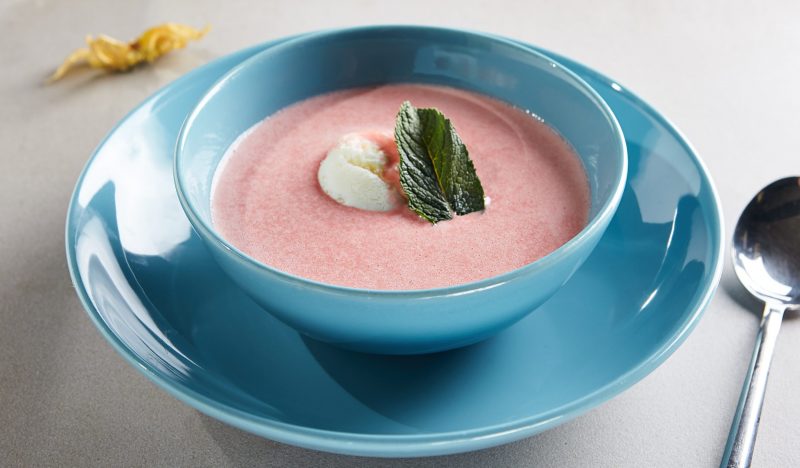 Strawberry puree soup