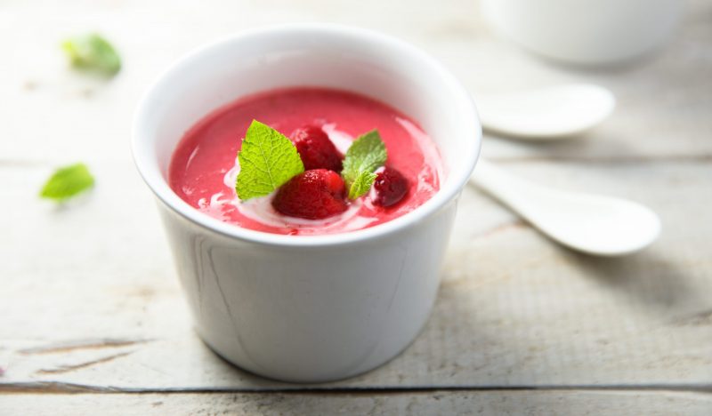Delicate raspberry soup