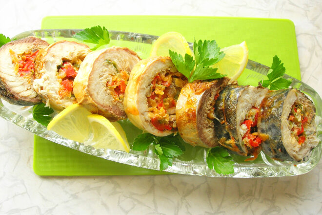 Mackerel Roll With Vegetables